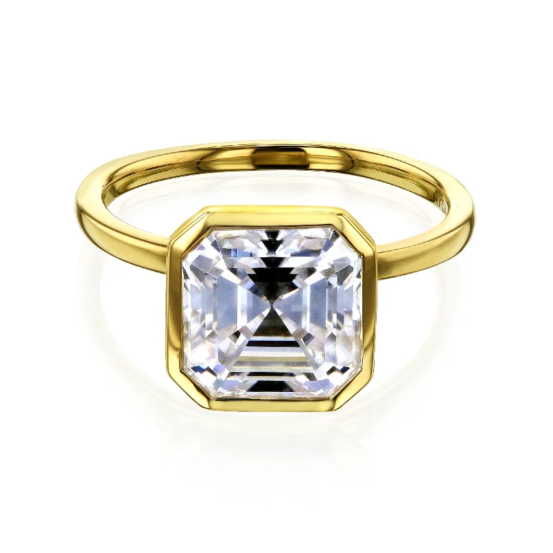 Jewelry Sale Bonanza – Grab Your Sparkle Now 3.00ct Asscher Pret 3X Bezel Ring
