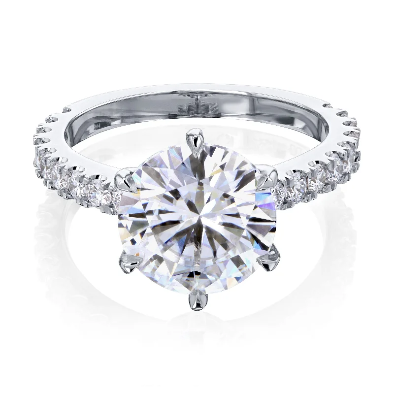 Personalized Jewelry At Special Discount Rates 3.1ct Round Tulip Head Moissanite