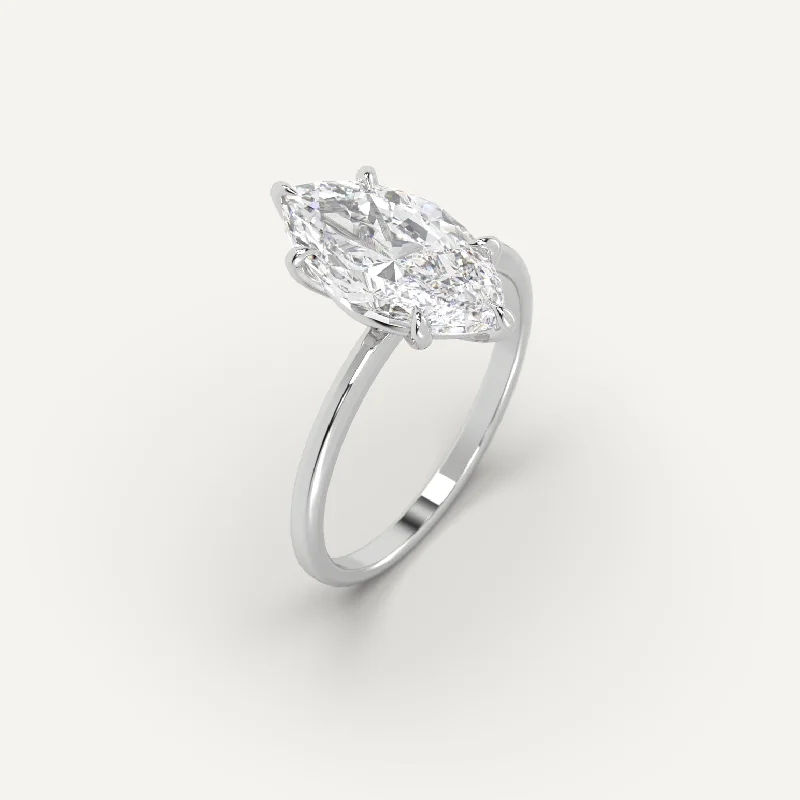 Discounted Luxury Jewelry – Shine Without The Splurge 3 carat Marquise Cut Diamond Ring
