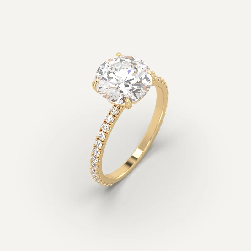 Delicate Crystal Jewelry For Sophisticated Charm 3 carat Round Cut Diamond Ring