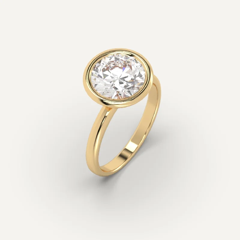 Fashion-Forward Geometric Jewelry For Contemporary Style 3 carat Round Cut Diamond Ring