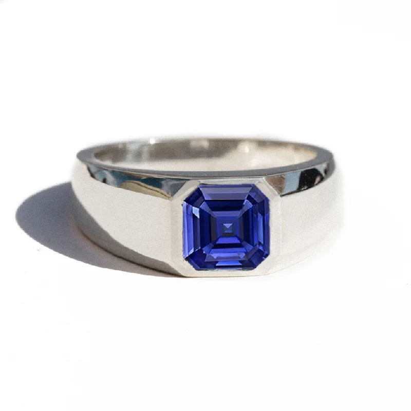 Modern Jewelry At Exclusive Discounts – Shop Today Asscher Cut Sapphire Signet Ring