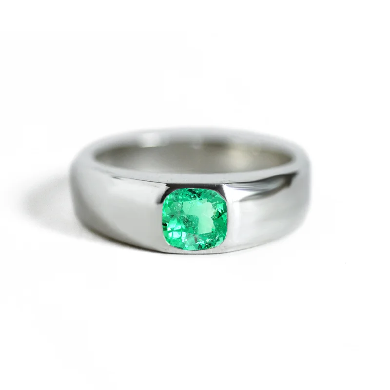 Luxury Jewelry Sale – Sparkle For Less Cushion Emerald Signet Ring