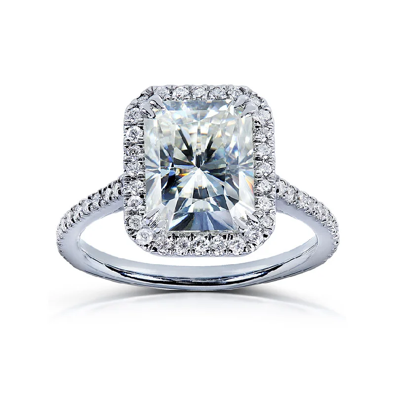 Seasonal Jewelry Sale – Upgrade Your Style Today 3ct.tw Original Radiant 9x7 Halo Ring - Forever One