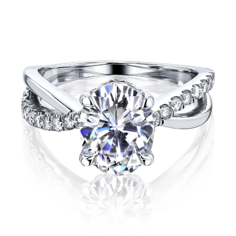 Elegant Jewelry, Affordable Luxury – Shop Now Ribbon Ring - Oval Moissanite