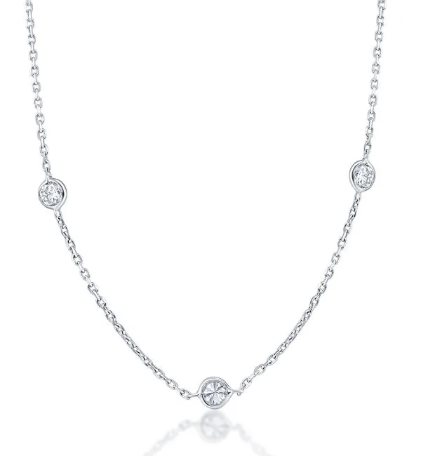 1 1/5Ct Diamonds By The Yard Necklace Lab Grown in 14k White or Yellow Gold