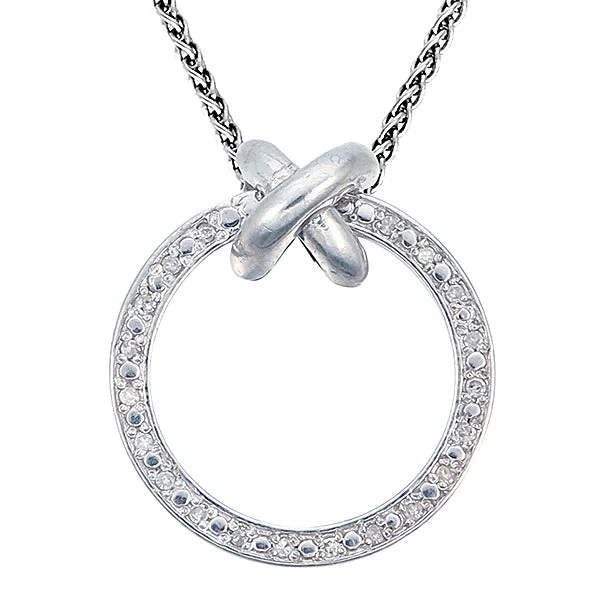 Exclusive Jewelry Bundles At Discounted Prices 1/10 cttw Diamond Pendant, Diamond Circle Pendant Necklace for Women in .925 Sterling Silver with 18 Inch Chain, Prong Setting