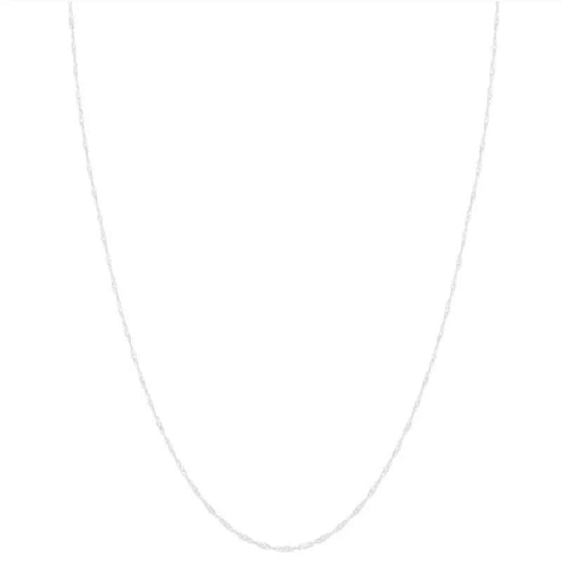 Special Deals On Handcrafted And Designer Jewelry 10k White Gold 1-millimeter Singapore Chain (18-inch)