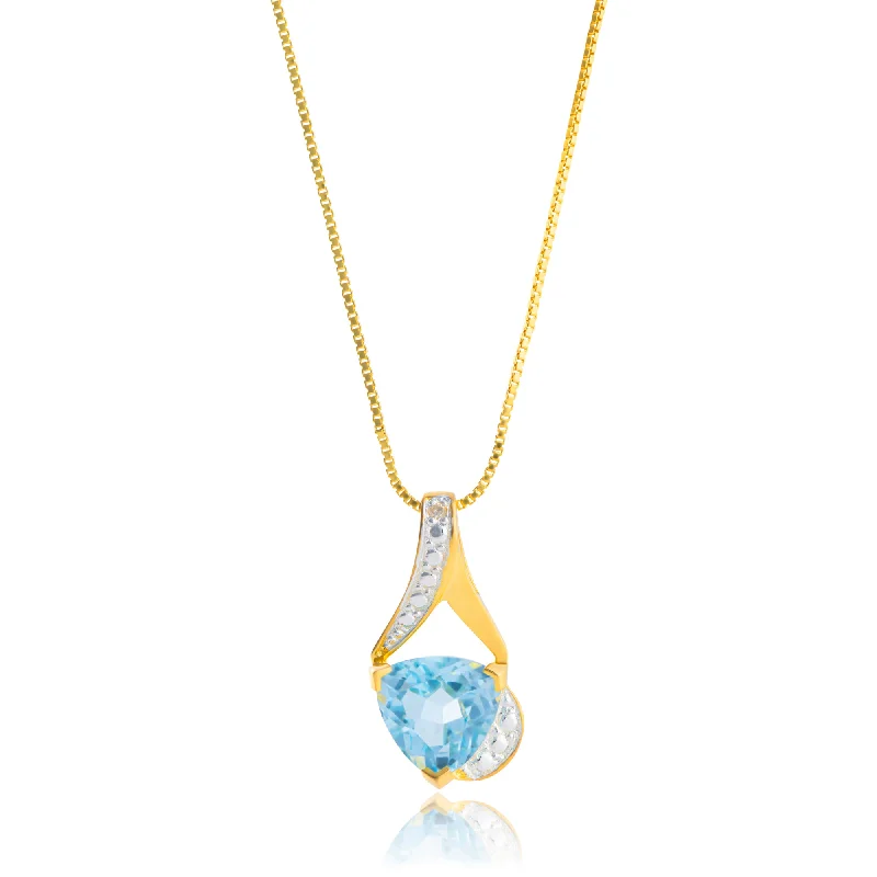 Bestselling Jewelry At Special Promotional Rates 14K Yellow Gold Plated 8MM Cushion Cut Gemstone Pendant Necklace