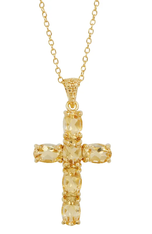 Adjustable Charm Bracelets For A Perfect Fit 18K GOLD OVER STERLING SILVER CROSS PENDANT NECKLACE
