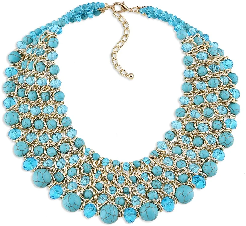 Bestselling Jewelry Now On Sale – Elevate Your Look 18k Gold Turquoise Statement Necklace