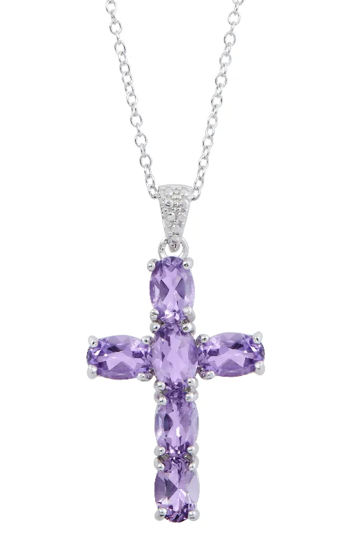 Premium Diamond Jewelry For Unforgettable Moments .925 STERLING SILVER RHODIUM PLATE CROSS PENDANT NECKLACE