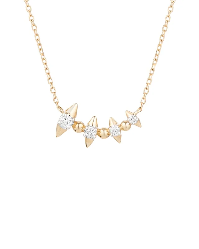 Customized Silver Jewelry For Unique Style Adina Reyter 14K 0.10 ct. tw. Diamond London Spike Curve Necklace