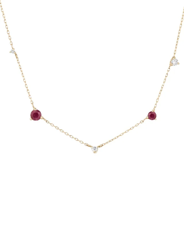 Exclusive Jewelry Sale – Limited-Time Discounts Adina Reyter 14K 0.28 ct. tw. Diamond & Ruby Amalfi & Amigos Station Necklace