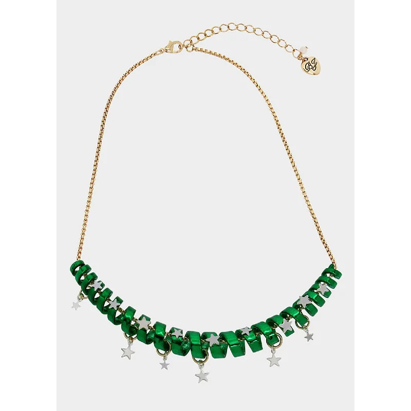 Betseys Holiday Coil Necklace Green