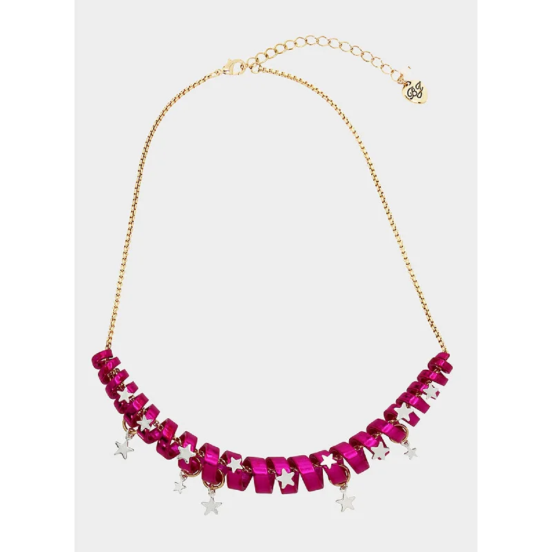 Betseys Holiday Coil Necklace Pink