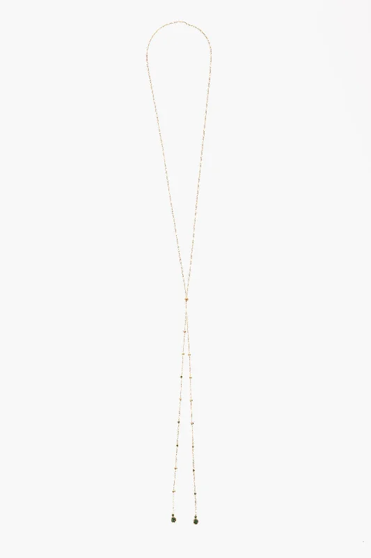 Bottega Veneta Gold Color Silver Necklace With Stone Pendants