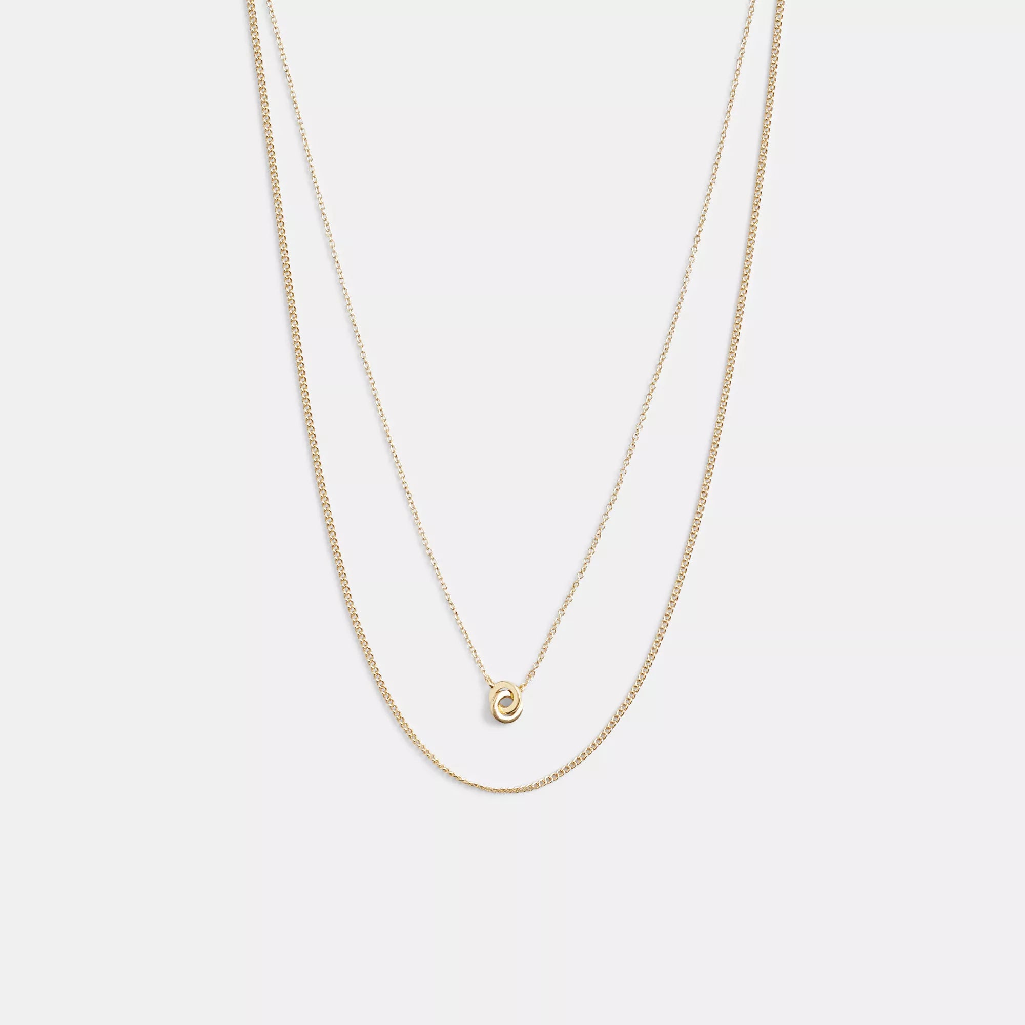 Modern Statement Jewelry For Bold Styling Coach Outlet Delicate Interlocking Layered Necklace