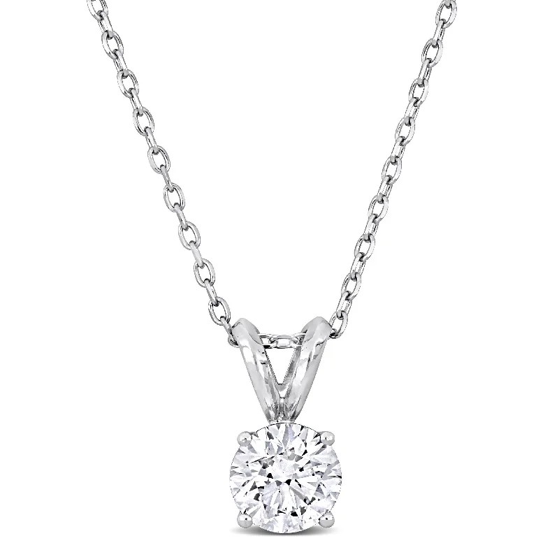 Eco-Friendly Sustainable Jewelry For Conscious Buyers Created Forever 1ct TDW Lab-Grown Diamond Solitaire Necklace Platinum-18 in
