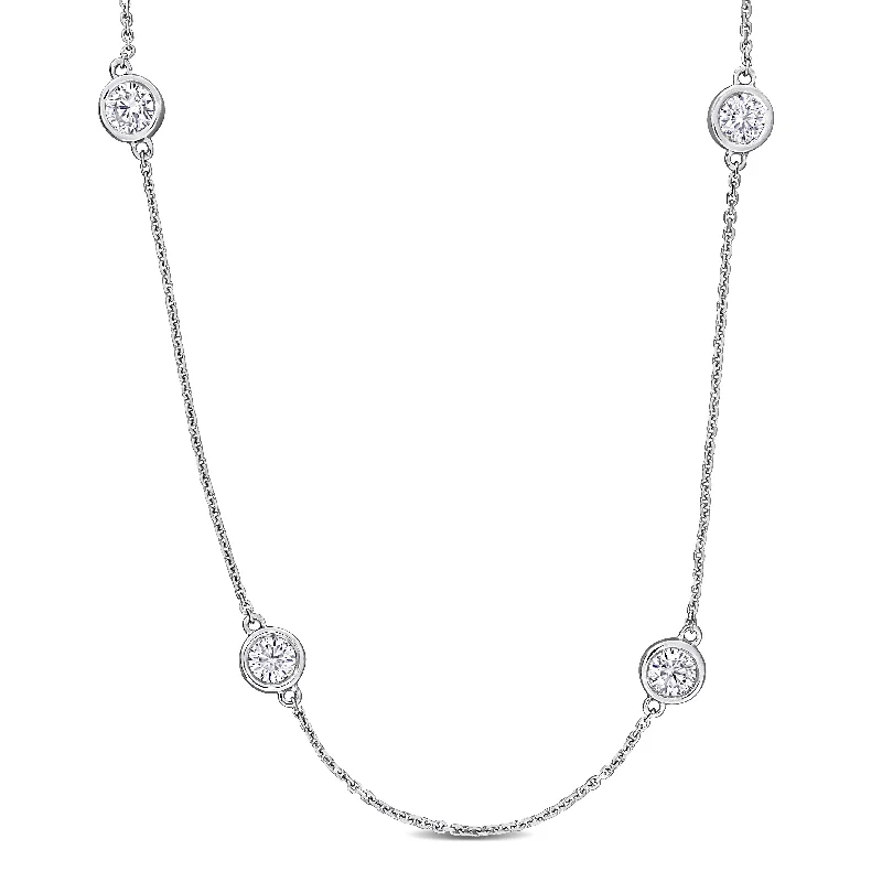 Dazzle In Elegance With Our Biggest Jewelry Sale Created Forever 4ct TW Lab-Grown Diamond Station Necklace 14k White Gold-32 in