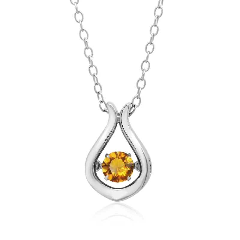 Unique Jewelry Designs Now At Discounted Rates Dancing 4mm Gemstone Tear Drop Pendant Necklace in Sterling Silver