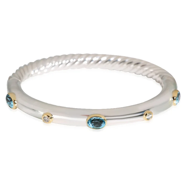 Shop Dazzling Jewelry At The Best Prices David Yurman Topaz Bracelet in 18k Yellow Gold/Sterling Silver 0.16 CTW