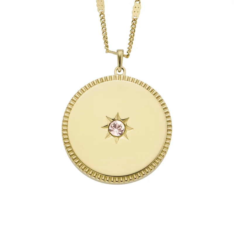 Accessorize For Less – Luxury Jewelry At Affordable Prices Fossil Women's Necklace Layers Champagne Crystal Pendant Necklace