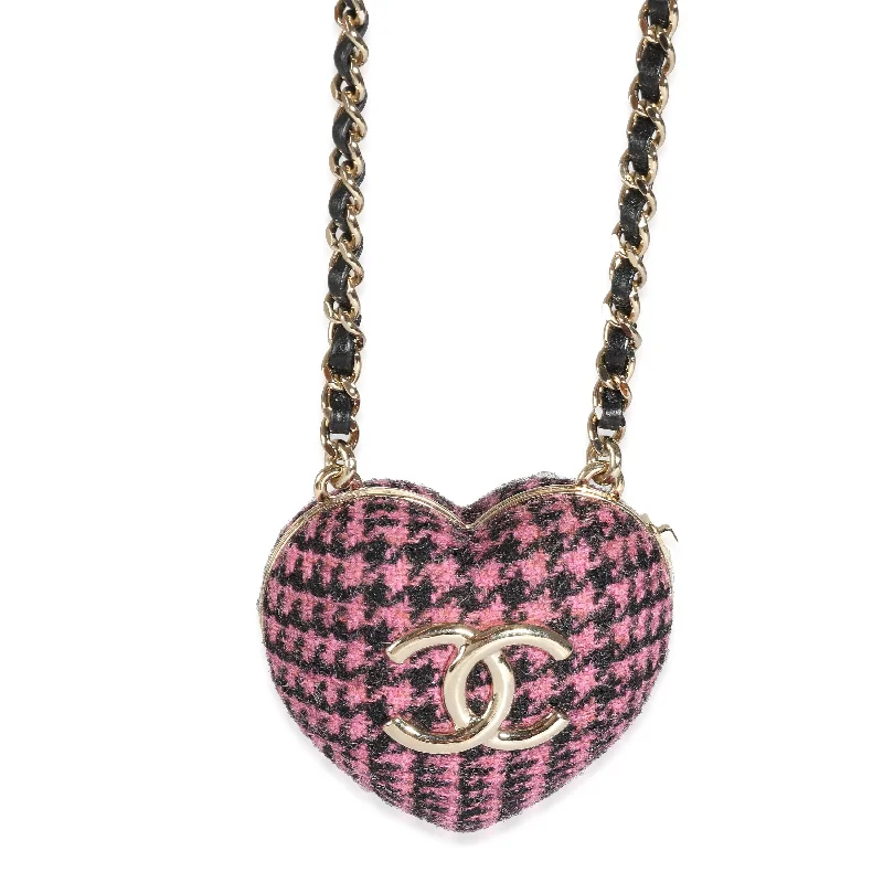 Dazzle With Discounts – Shop Jewelry On Sale Gold Plated Chanel 2022 Tweed Heart Locket Necklace