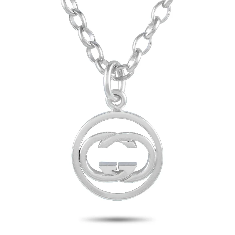 Fashion-Forward Geometric Jewelry For Contemporary Style Gucci Silver Interlocking G Logo Necklace GU03-071924