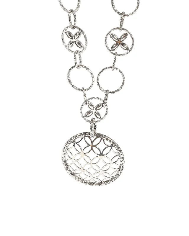 Bold And Beautiful Jewelry Now At Irresistible Prices John Hardy Kawung Pierced Necklace in Sterling Silver with 50 mm Wide Pendant
