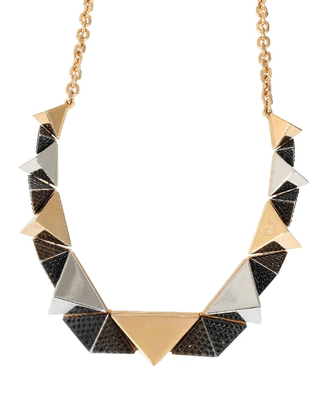 Exclusive Online Discounts On Stylish Jewelry Louis Vuitton Gold Tone Pyramid Stud Necklace