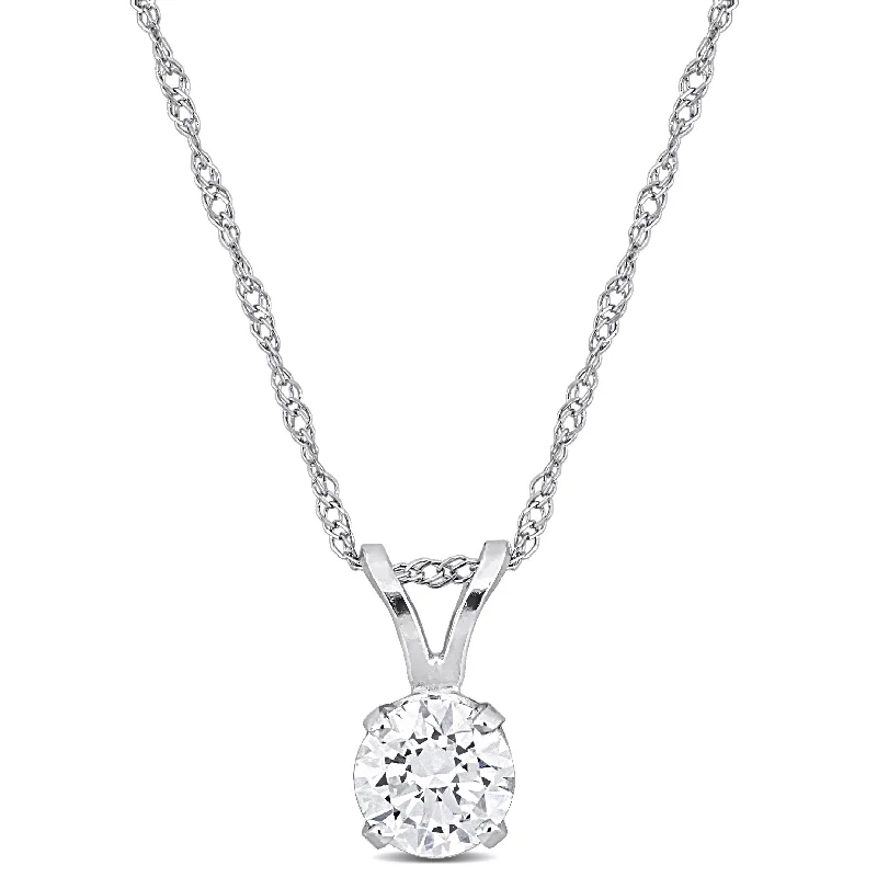 Grab Stylish Jewelry Before The Sale Ends Mimi & Max 1/2ct TDW Lab-Grown Diamond Solitaire Pendant with Chain in 14k White Gold