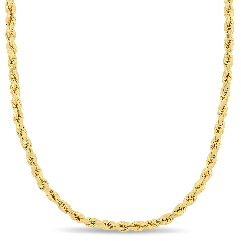 Mimi & Max 20 Inch Rope Chain Necklace in 14k Yellow Gold (3mm)