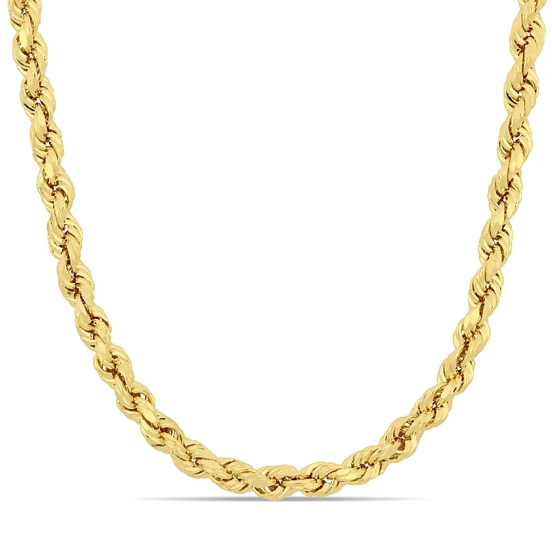 Mimi & Max 24 Inch Rope Chain Necklace in 14k Yellow Gold (5mm)