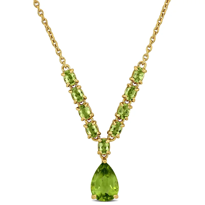 Bestselling Jewelry Now On Sale – Elevate Your Look Mimi & Max 4 3/4ct TGW Pear Oval-Cut Peridot Lariat Necklace Sterling Silver-18 + 2 ext.