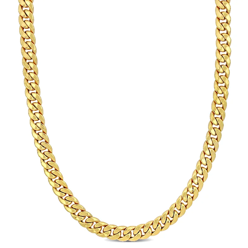 Mimi & Max 6.6mm Curb Chain Necklace in 10k Yellow Gold, 24 in