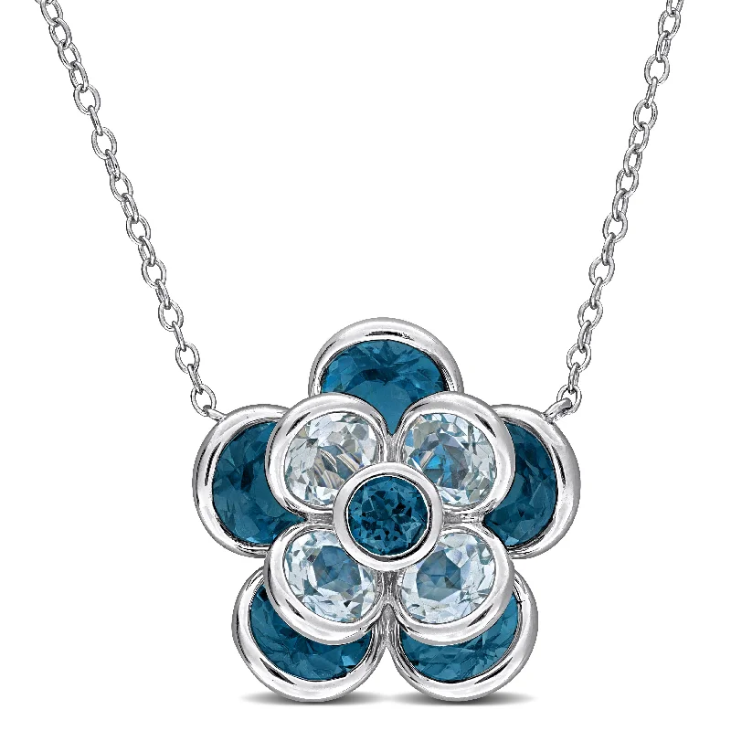 Holiday Jewelry Sale – Perfect Gifts At The Best Prices Mimi & Max 7 1/3ct TGW London Blue Topaz Sky Blue Topaz Flower Necklace Sterling Silver-17 in