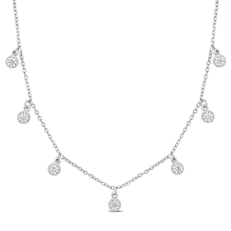 Best-Selling Jewelry Now Available At Special Deals Mimi & Max Created White Sapphire station Necklace in Silver- 16 in + 2 ext.