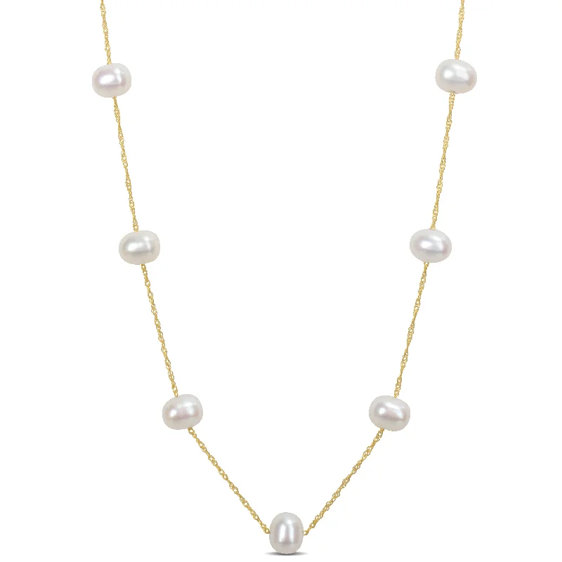 Seasonal Jewelry Clearance – Best Styles At The Lowest Prices Mimi & Max Cultured Freshwater Pearl Tin Cup Necklace with 10k Yellow Gold Rope Chain and Clasp
