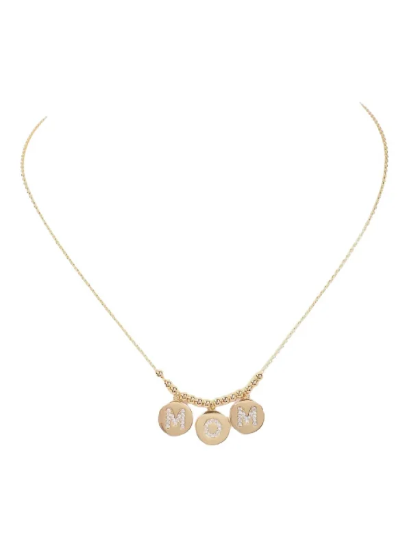 Premium Diamond Jewelry At Once-In-A-Lifetime Discounts Mom Disc Cz Necklace In Gold
