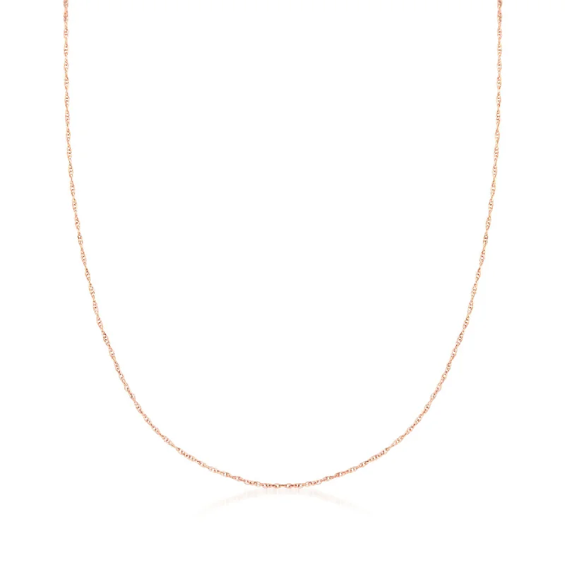 Buy More, Save More On Stunning Jewelry Designs Ross-Simons 0.7mm 14kt Rose Gold Rope-Chain Necklace