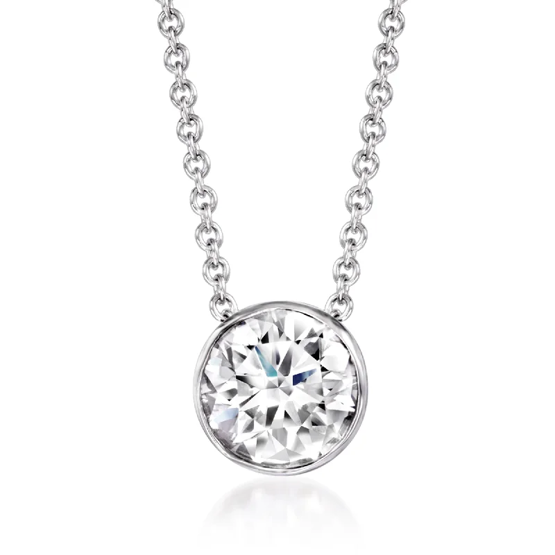 Sparkle For Less – Shop Our Limited-Time Jewelry Deals Ross-Simons Bezel-Set Lab-Grown Diamond Necklace in 14kt White Gold