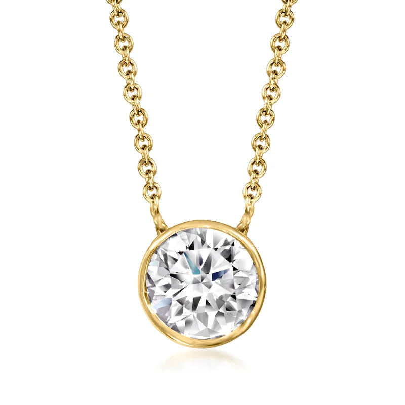 Limited-Time Jewelry Discounts – Shine Without The Splurge Ross-Simons Bezel-Set Lab-Grown Diamond Necklace in 14kt Yellow Gold