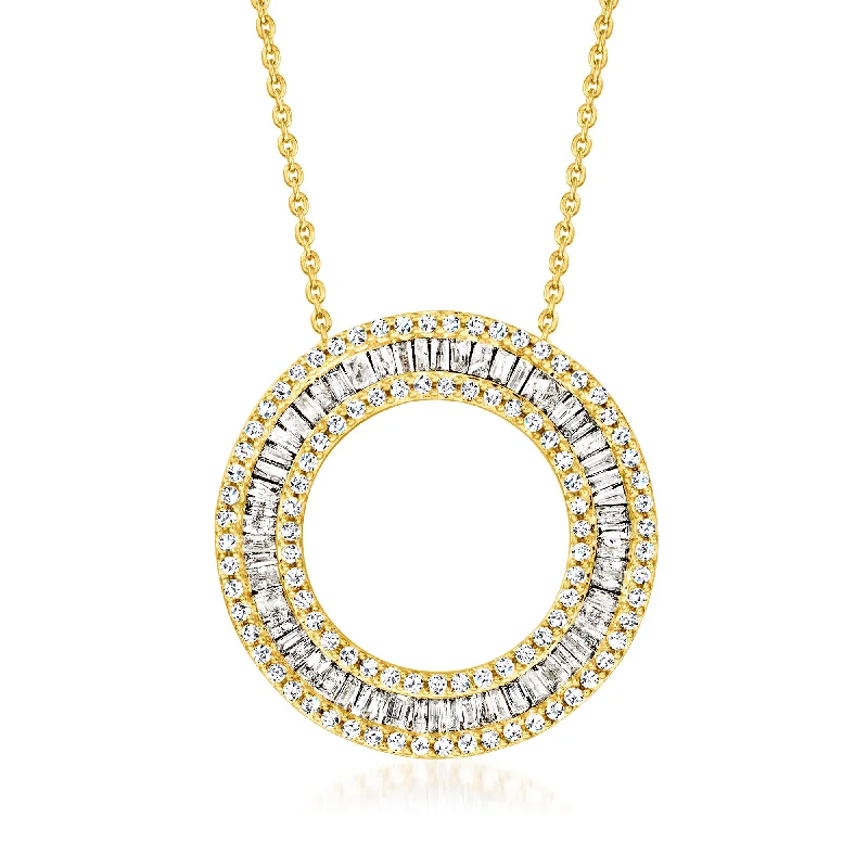 Breathtaking Jewelry, Breathtaking Prices Ross-Simons Diamond Circle Pendant Necklace in 18kt Gold Over Sterling