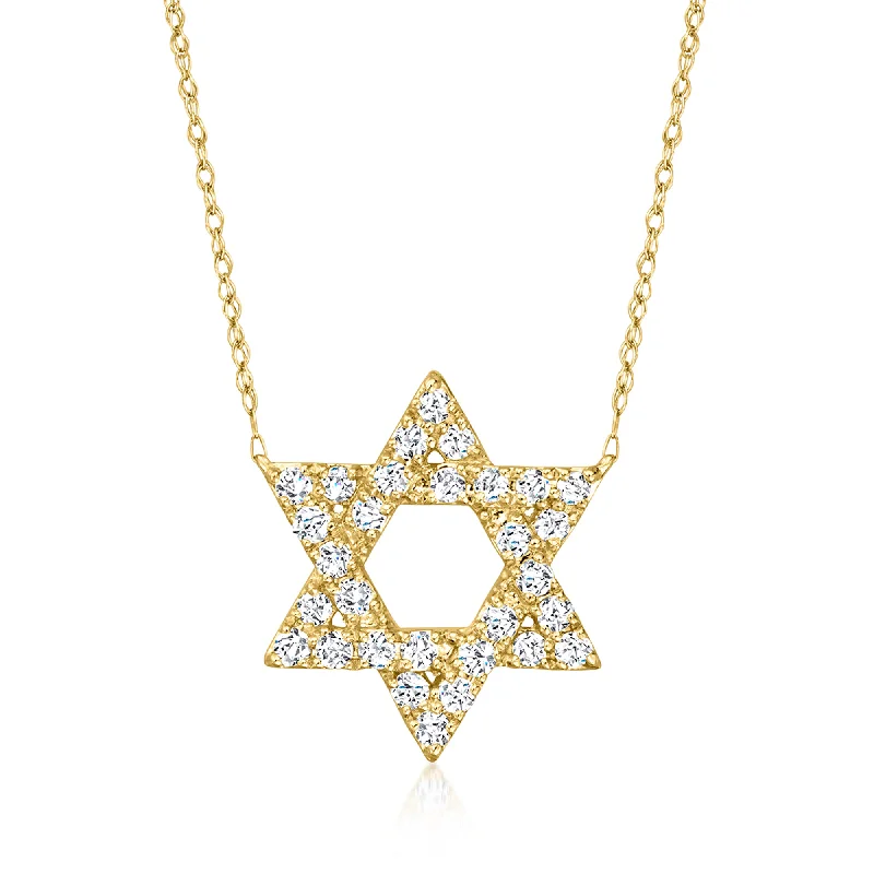 Limited-Time Offer On Elegant Jewelry Pieces Ross-Simons Diamond Star Of David Necklace in 14kt Yellow Gold