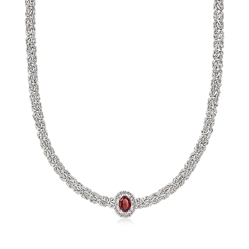 Buy More, Save More On Stunning Jewelry Pieces Ross-Simons Garnet Byzantine Necklace in Sterling Silver