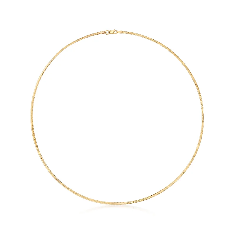 Chic, Trendy, And Affordable Jewelry Sale Ross-Simons Italian 2mm 18kt Gold Over Sterling Omega Necklace