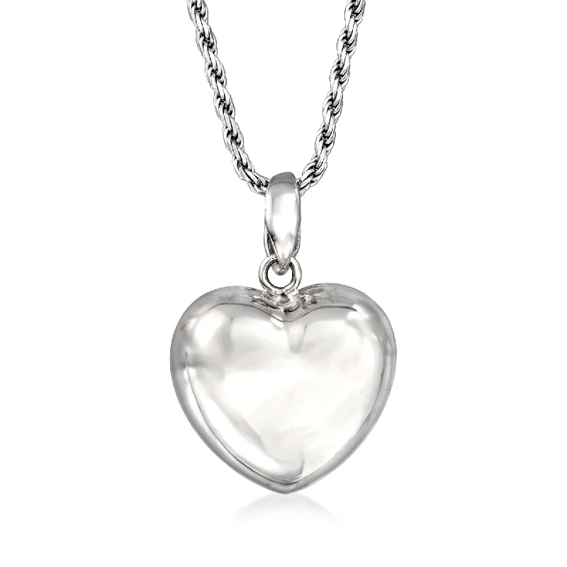 Gorgeous Jewelry, Limited-Time Savings Ross-Simons Italian Sterling Silver Puffed Heart Pendant Necklace
