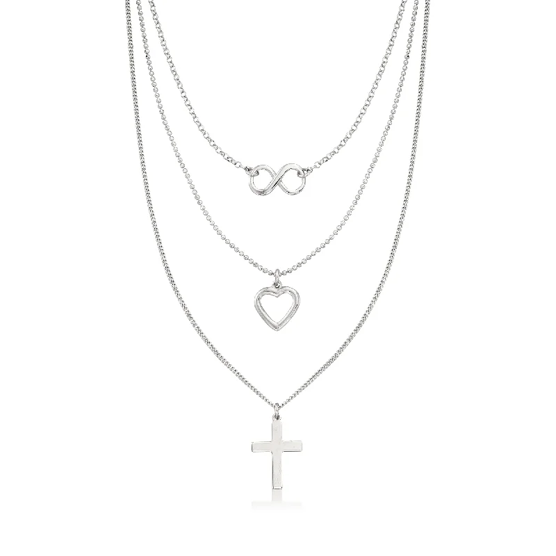 Personalized Engraved Jewelry For Meaningful Gifts Ross-Simons Italian Sterling Silver Symbol Layered Necklace