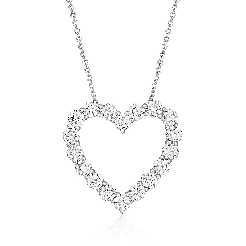 Elevate Your Jewelry Collection With Limited-Time Savings Ross-Simons Lab-Grown Diamond Heart Pendant Necklace in 14kt White Gold